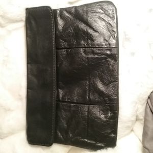Letisse Black Leather Clutch Vintage Bag